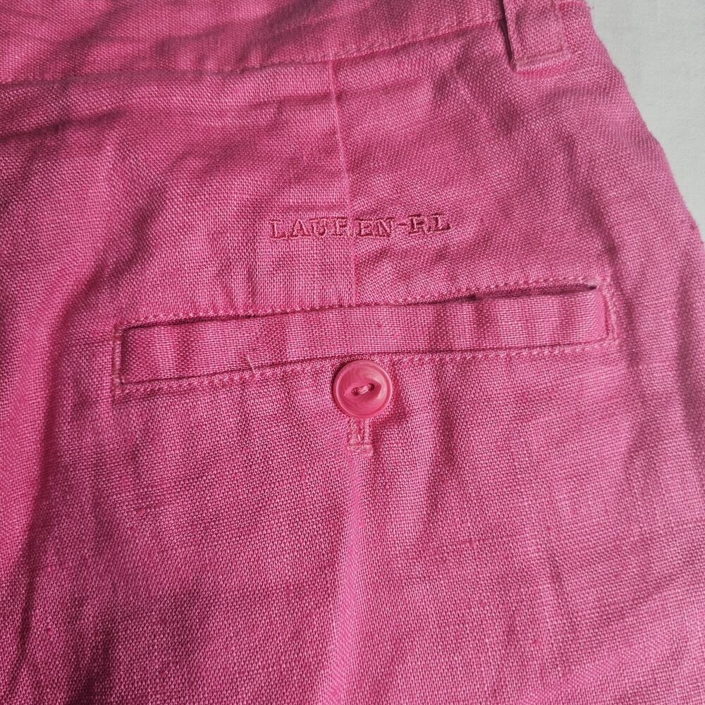 Ralph Lauren Women's Chino Shorts Hot Pink 8 Linen Coastal Summer Festival - Picture 7 of 7